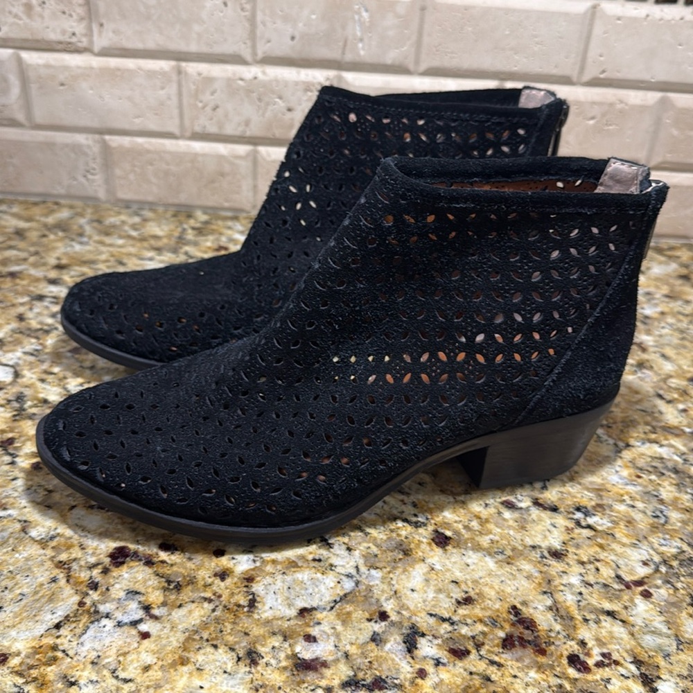 Lucky Brand Laser cut leather boots